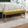 vidaXL Bench Mustard Yellow Velvet (100% polyester), metal, engineered wood
