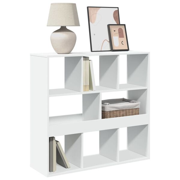 vidaXL Room Divider White Engineered wood Standard Bookshelf