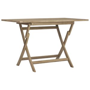 vidaXL Folding Garden Table Grey Solid teak wood Medium Foldable