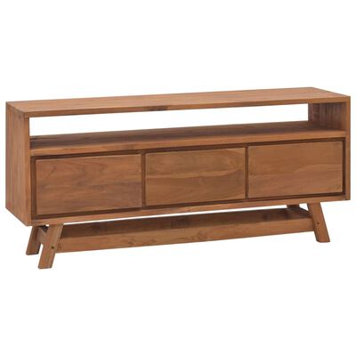 vidaXL TV Cabinet 43.3"x11.8"x19.7" Solid Teak Wood