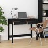 vidaXL Desk Black Solid Pine Wood Medium Desk Rectangular