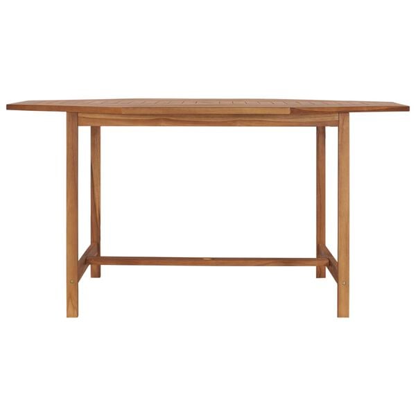 vidaXL Dining Table Teak Brown Solid Teak Wood Large Durable