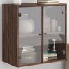 vidaXL Wall Cabinet Brown Oak Engineered Wood, Glass 26.8 x 14.6 x 27.0 in