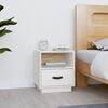vidaXL Bedside Cabinet White Solid pine wood, faux leather (handle)