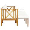 vidaXL Bench Cream and Wood Solid acacia wood and fabric (100% polyester)