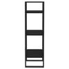 vidaXL Book Cabinet Black Solid Pine Wood 3-Tier Book Cabinet