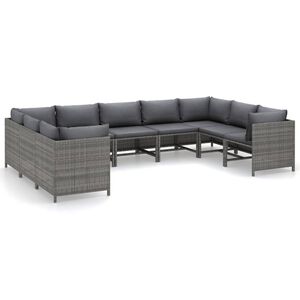 vidaXL Garden Lounge Set Gray and Charcoal