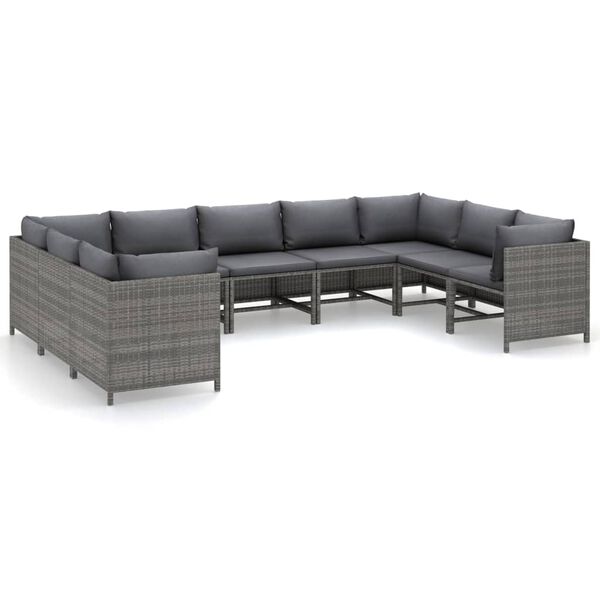 vidaXL Garden Lounge Set Gray and Charcoal