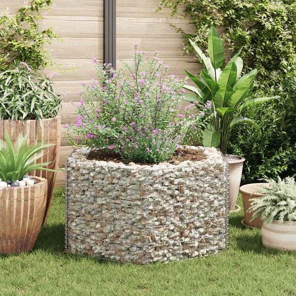 vidaXL Gabion Raised Bed Silver Galvanized steel Heavy Weight Endurance