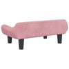 vidaXL Kids Sofa Pink Velvet (100% polyester), solid pine wood Mini