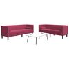 vidaXL 2 Piece Chesterfield Sofa Set with Bolsters Wine Red Velvet