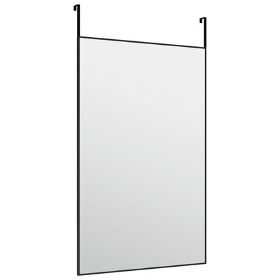 vidaXL Door Mirror Black 19.7"x31.5" Glass and Aluminum