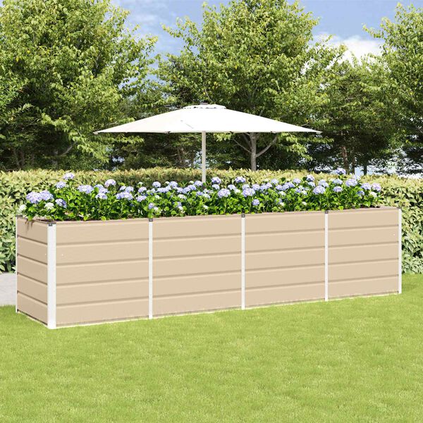 vidaXL Planter Ivory 240 x 80 x 75 cm Steel