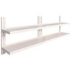 vidaXL Floating Wall Shelf Set of 2 Silver Stainless Steel Large