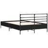 vidaXL Bed Frame Black Engineered wood Double Bed Frame Rectangular