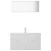 vidaXL Bathroom Furniture Set High Gloss White Engineered wood, Ceramic
