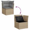 vidaXL Garden Sofa Set Beige PE Rattan L-shaped Modular