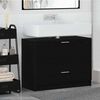 vidaXL Bathroom Cabinet with Drawer Black Oak 30.71 x 14.57 x 23.23 in