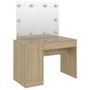 vidaXL Makeup Table Oak MDF with melamine surface 43.3 x 21.7 x 57.1 in