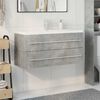 vidaXL Bathroom Furniture Set Concrete Grey, White Engineered Wood, Ceramic