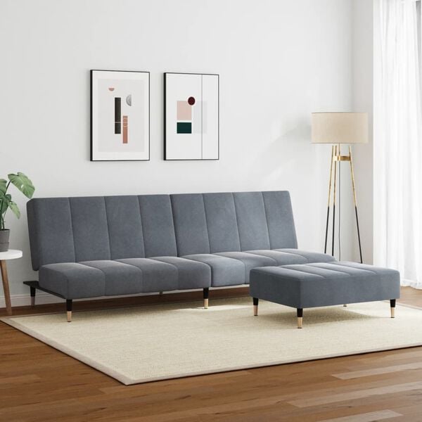 vidaXL Sofa Bed Dark Grey Velvet (100% polyester), wood, metal Compact
