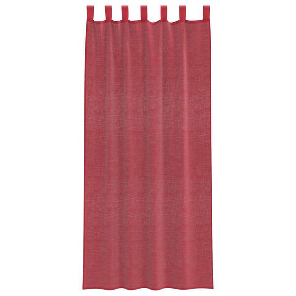vidaXL Voile Curtains with Loops 2 pcs Wine Red 55.1x96.5"