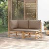 vidaXL Garden Lounge Set Taupe, Natural Bamboo