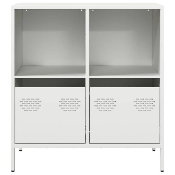 vidaXL Sideboard White Cold-rolled Steel 26.8x15.4x28.9 in Sideboard