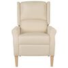vidaXL Reclining Chair Cream 100% polyester, rubber wood Standard