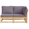vidaXL Garden Lounge Set Wooden color with dark grey cushions