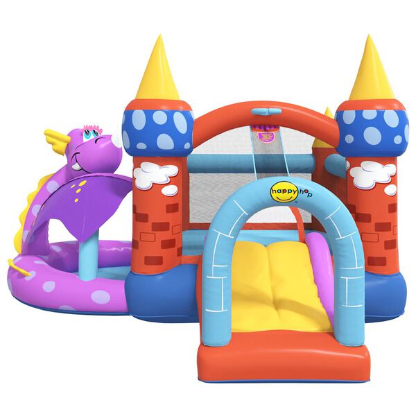 Happy Hop Inflatable Bouncer Multicolor PVC, Polyester Large Portable