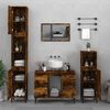 vidaXL Bathroom Furniture Set Smoked Oak Engineered Wood, Metal Medium