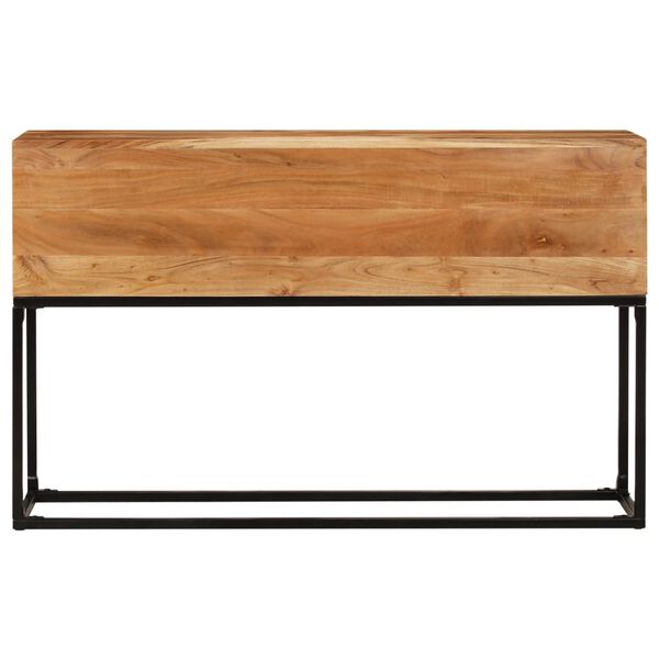 vidaXL Console Table Brown Solid Acacia Wood, Powder-Coated Iron 47.2 in