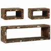 vidaXL TV Cabinet Set with Shelf 3 pcs Multicolour Solid Reclaim wood