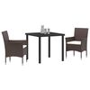 vidaXL Garden Dining Set with Cushion 3 pcs Brown Poly Rattan