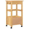 vidaXL Kitchen Trolley MONZA 18.9"x15.7"x34.8" Solid Wood Pine