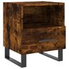 vidaXL Bedside Cabinet Smoked Oak Engineered wood, Iron Medium