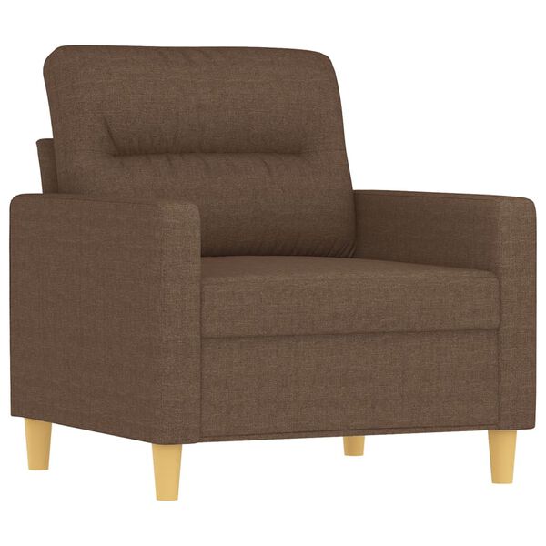 vidaXL Sofa Chair with Footstool Brown 23.6" Fabric