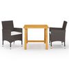 vidaXL Dining Set Brown, Cream White Solid acacia wood Medium Durable