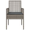vidaXL Garden Chair 2 pcs Gray 53 x 60 x 85cm poly rattan