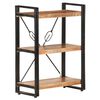 vidaXL Bookcase Natural Wood Solid Acacia Wood, Powder-Coated Steel Medium
