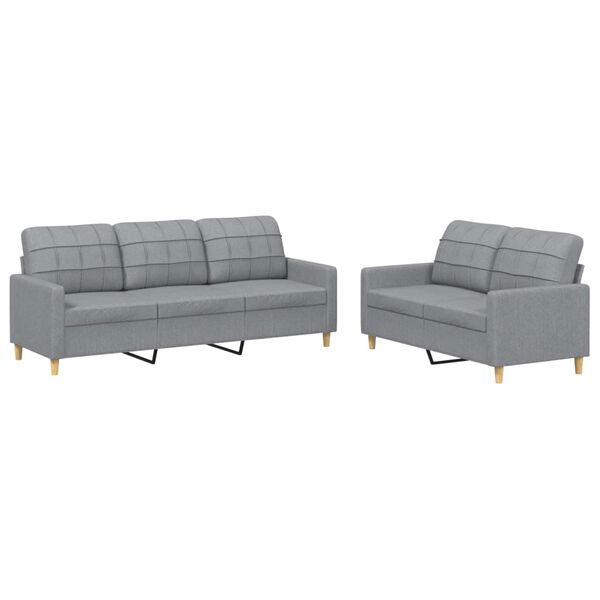 vidaXL Sofa Set Light Grey