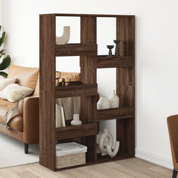 vidaXL Room Divider Brown Oak Engineered Wood Large Room Divider