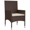 vidaXL 4 Piece Patio Lounge Set with Cushions Brown Poly Rattan