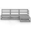 vidaXL Garden Lounge Set Grey Solid pine wood Medium Modular