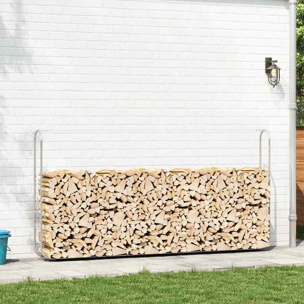 vidaXL Firewood Rack 118.1x9.8x59.1" Galvanised steel