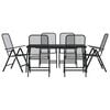 vidaXL Garden Dining Set Anthracite Metal Standard Foldable