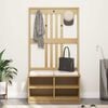 vidaXL Hall Tree Walnut Solid pine wood, engineered wood Medium