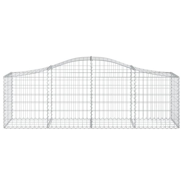 vidaXL Gabion Basket Set of 8 Silver Galvanized Iron Large