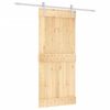 vidaXL Sliding Door with Hardware Set 35.4x82.7" Solid Wood Pine